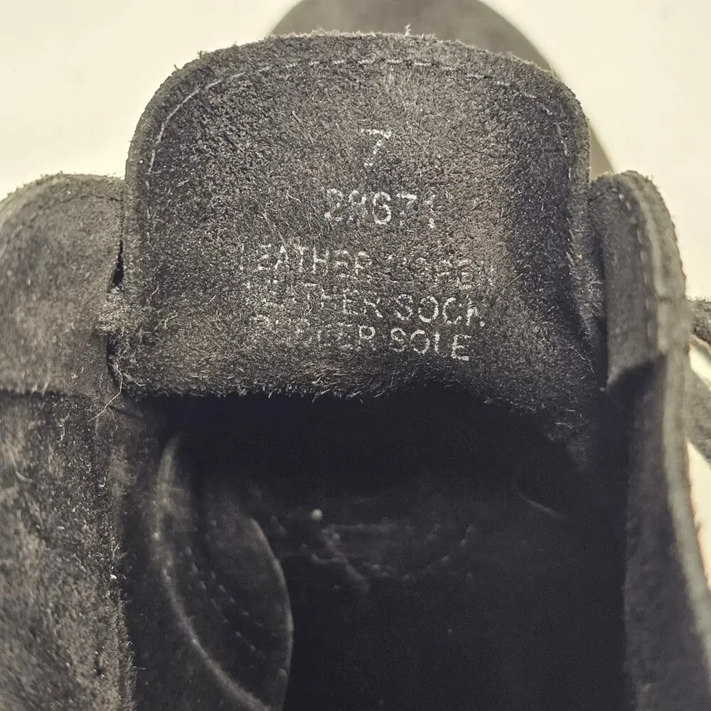 J. Crew MacAlister Wedge Boots Black Suede with Crepe Sole Size 7